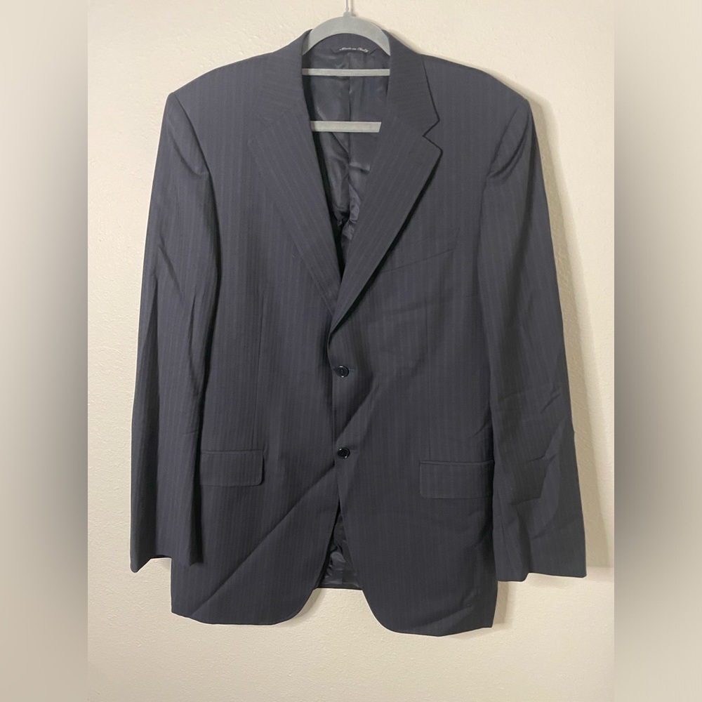 Canali men's size 54L grey 100% pure wool business casual office blazer